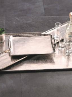 Rectangular Aluminum Tray With Handles