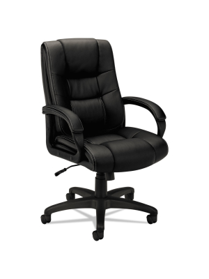 Basyx Vl131 Series Executive High-back Chair Black Vinyl Vl131en11