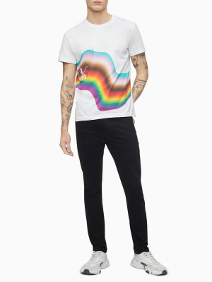 Pride Warped Stripe Monogram Logo T-shirt