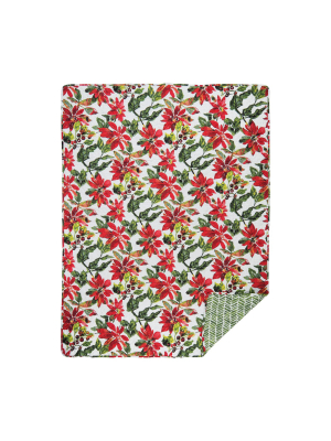 C&f Home Poinsettia Berries Throw