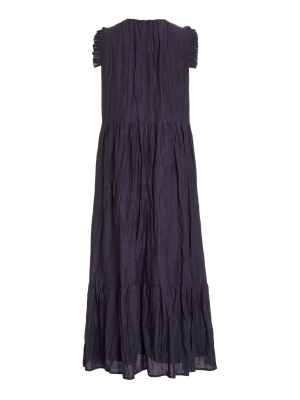 Tessa Ruffled Crinkled-taffeta Maxi Dress