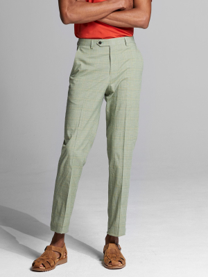 Italian Check Sutton Dress Trouser In Light Green