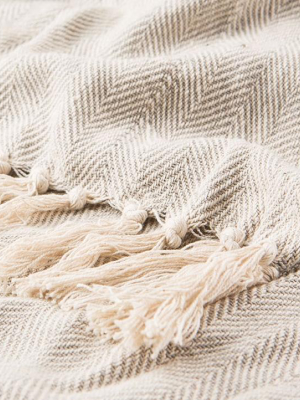 Jaipur Seabreeze Throw - Neutral Gray & Birch