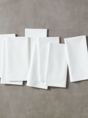 Poplin White Napkins Set Of 8