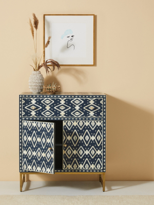 Ikat Inlay Entryway Cabinet