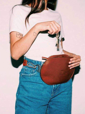 Neutral Handcrafted Leather Fanny Pack