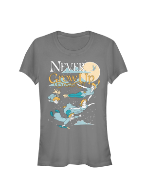 Junior's Peter Pan Never Grow Up T-shirt