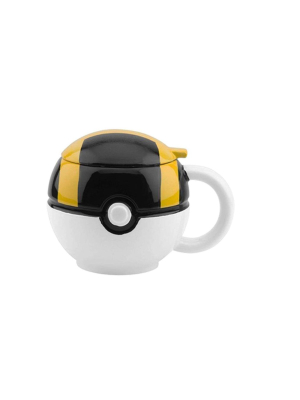 Just Funky Pokemon Go Ultra Ball 16oz Ceramic Molded Coffee Mug W/ Lid