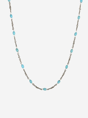 Sterling Silver Turquoise Twisted Cable Chain Necklace