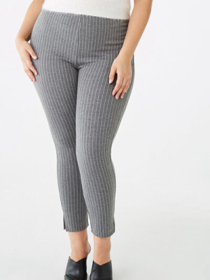 Plus Size Pinstriped Leggings