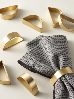 Cuff Brushed Gold Napkin Rings Set Of 8