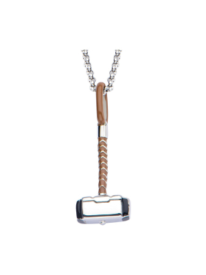 Women's Marvel Thor Hammer Stainless Steel Pendant With Chain (18")