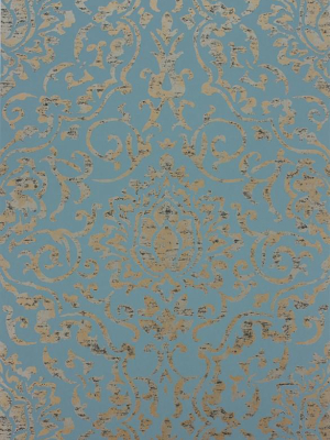 Belem Wallpaper In Topaz And Gold By Nina Campbell For Osborne & Little