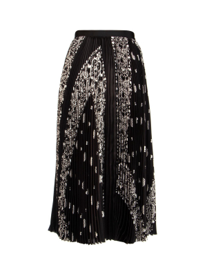 Sacai Printed Pleated Midi Skirt