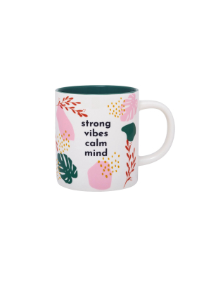 16oz Stoneware Strong Vibes Calm Mind Mug - Parker Lane