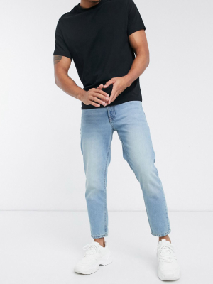 Asos Design Classic Rigid Jeans In Vintage Mid Wash