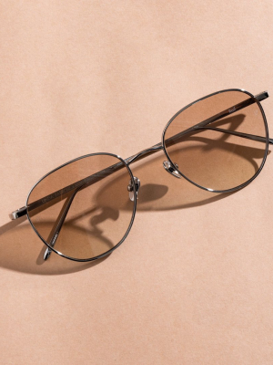 Raif Square Sunglasses In White Gold And Sand