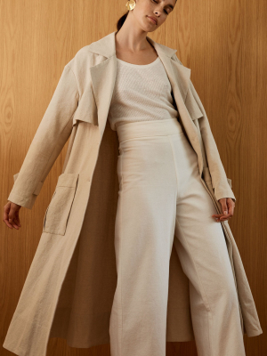 Neda Cotton-linen Trench Coat