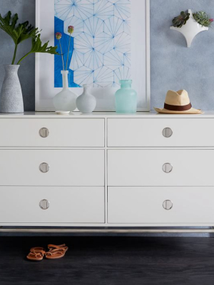 Malone Campaign 6-drawer Dresser - White Lacquer