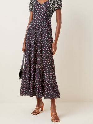 Tamara Mixed-print Cotton Midi Dress