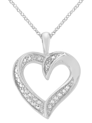 Diamond Accent Heart Pendant In Gold Plated Brass (ij-i2-i3)