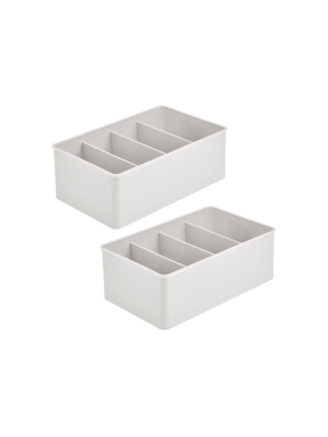 Mdesign Plastic Kitchen Pantry Food Storage Organizer Bin, 2 Pack