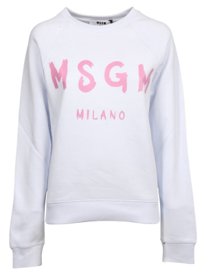 Msgm Logo Painting Print Sweatshirt