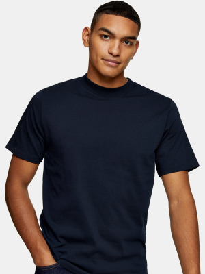 Selected Homme Navy Turtle Neck T-shirt