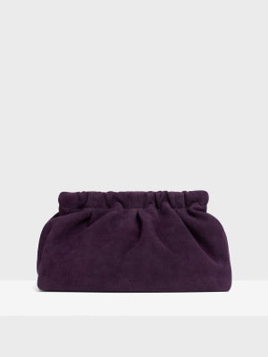 Pleated Clutch In Suede