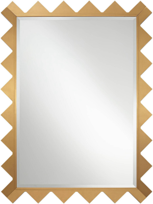 Possini Euro Design Eli Brass 28 1/4" X 38" Triangular Edge Wall Mirror