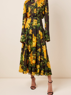 High-rise Floral Print Skirt