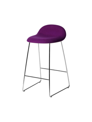 3d Counter Stool Sledge Base: Front Upholstery + Wood Shell