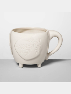 14oz Stoneware Elephant Figural Mug Cream - Opalhouse™