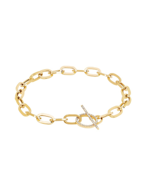 Jumbo Diamond Toggle Bracelet - Yellow Gold