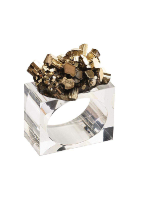 Kim Seybert Geode Napkin Rings In Gold - Set Of 4