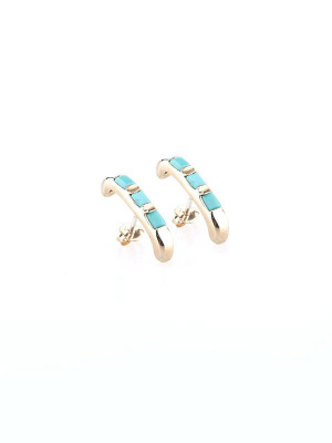 Marfa Earrings: Gold Plated Turquoise