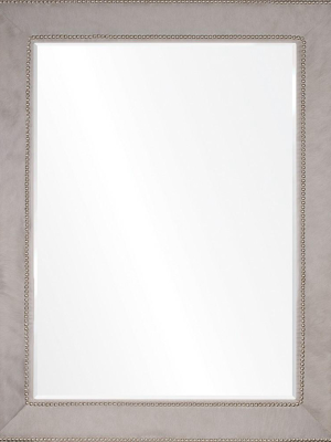 Grey Hide And Silver Nailhead Mirror