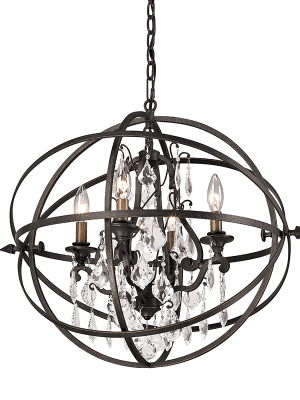 Byron 4lt Chandelier Medium Vintage Bronze