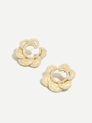 Layered Pavé Petal Earrings