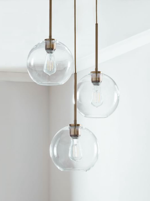 Sculptural Glass 3-light Globe Chandelier - Clear