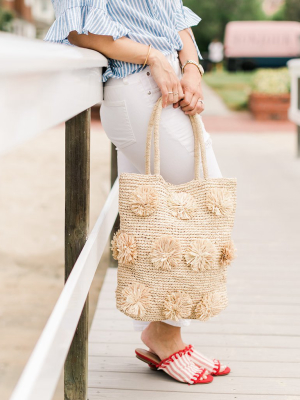 Pom Pom Tote - Natural