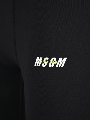 Msgm Logo Print Sports Leggings