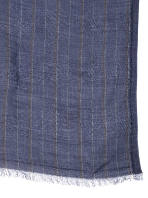 Brunello Cucinelli Striped Fringe Edge Scarf