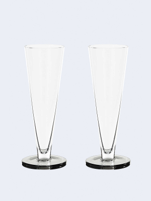 Puck Flute Glasses X 2