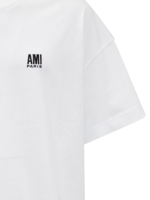 Ami Logo Embroidered T-shirt