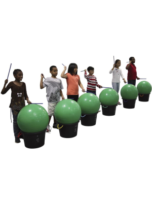 Sportime Drum-n-store Buckets, 18 X 12 Inches, Black, Set Of 6