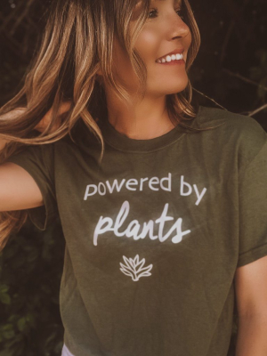 Powered By Plants White Print Tee