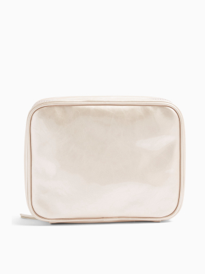 Cream Pu Makeup Bag