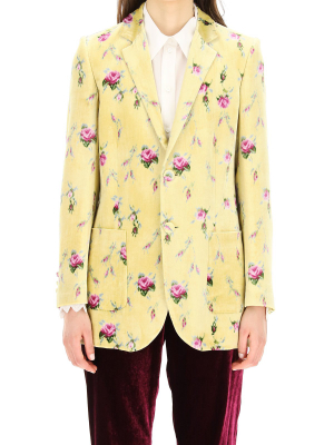 Redvalentino Roses Printed Single-breasted Blazer