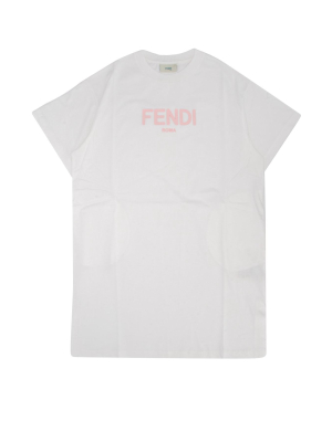 Fendi Kids Logo Print Crewneck T-shirt